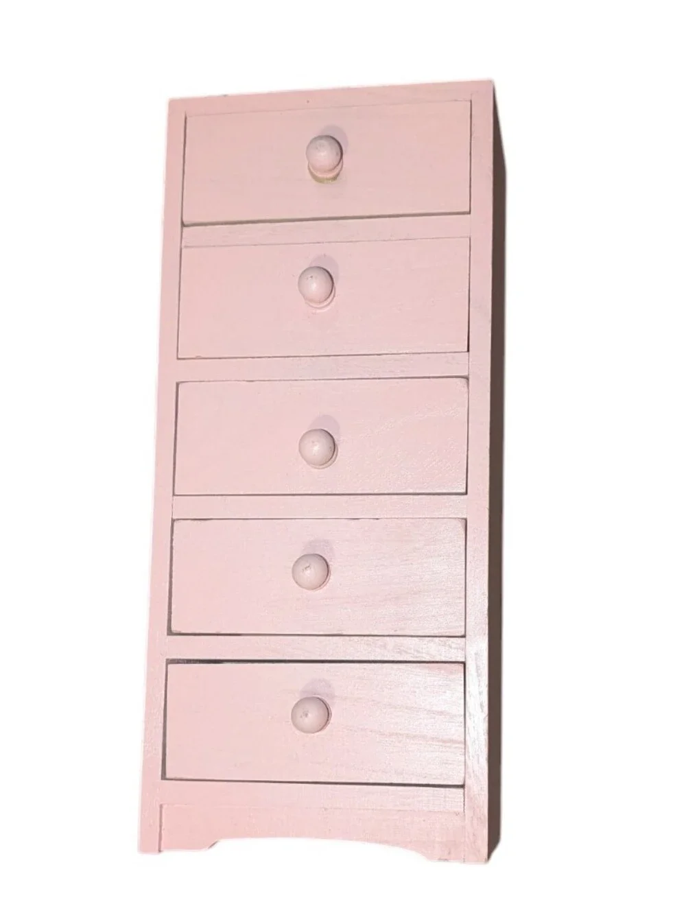 Vintage Mini Wooden 5-Drawer Chest / Dollhouse Jewelry Box